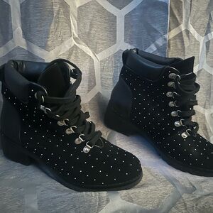 Barney’s New York 
Black Studded Ankle Boots